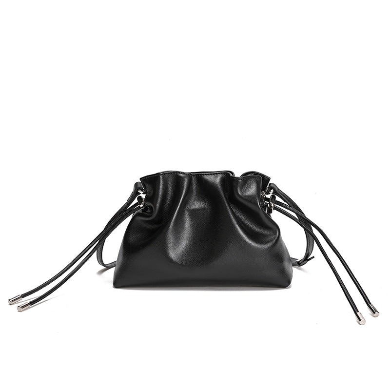 Soft-Form Cowhide Drawstring Crossbody
