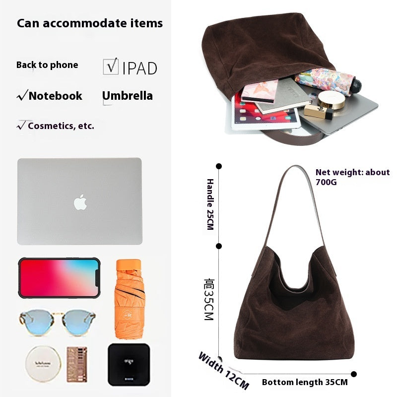 Soft-Form Shoulder Bag in Matte Cowhide —