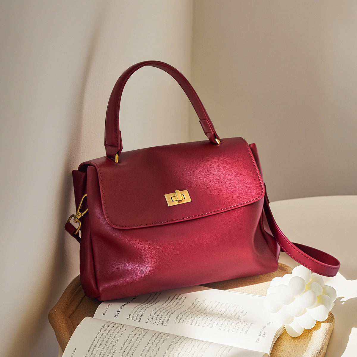 Structured Cowhide Bag with Controlled Form