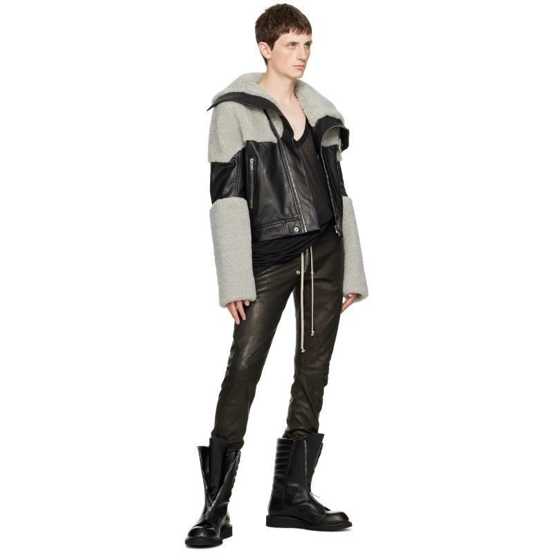 First-Layer Leather Structured Zip Boots