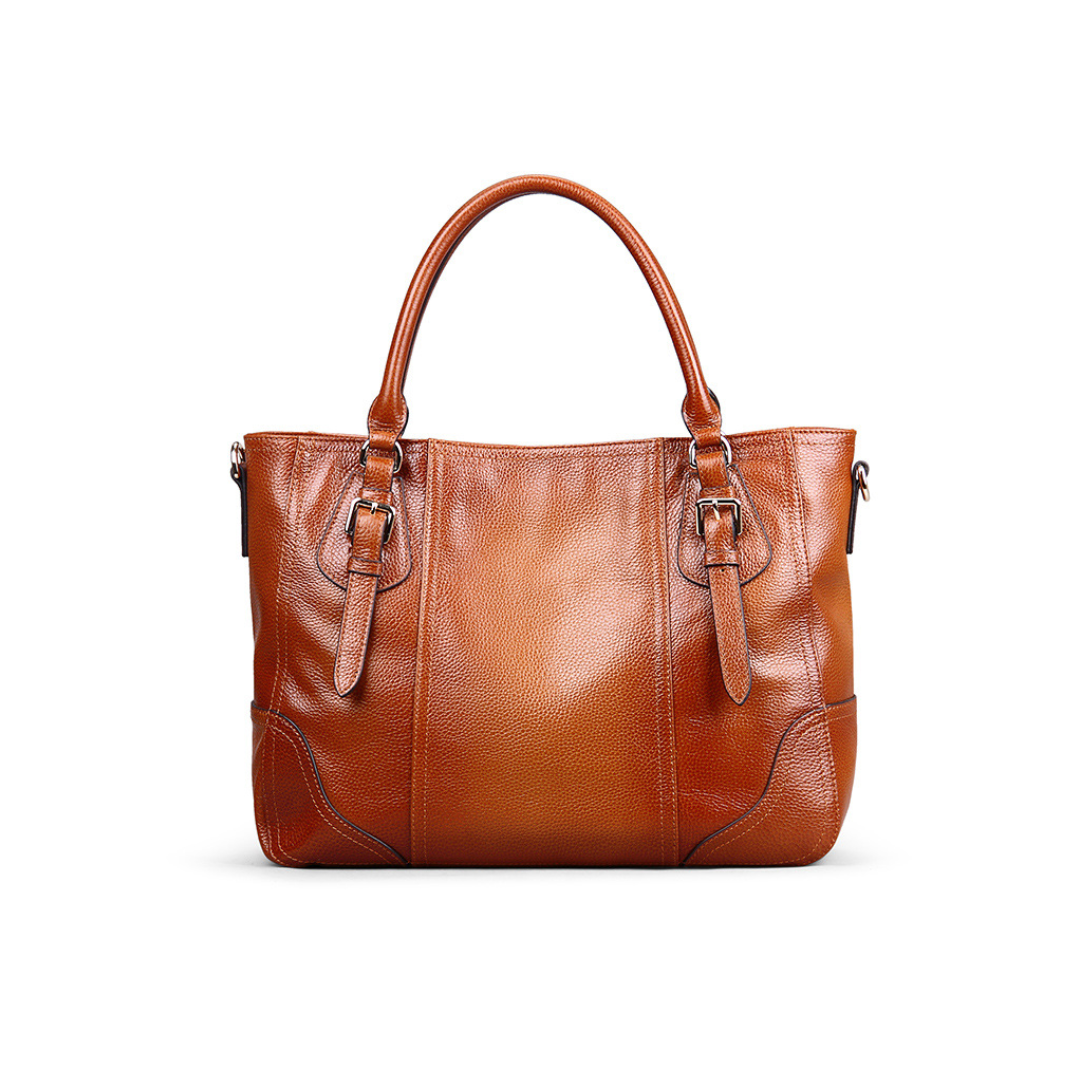 Casual Solid First Layer Leather Bag