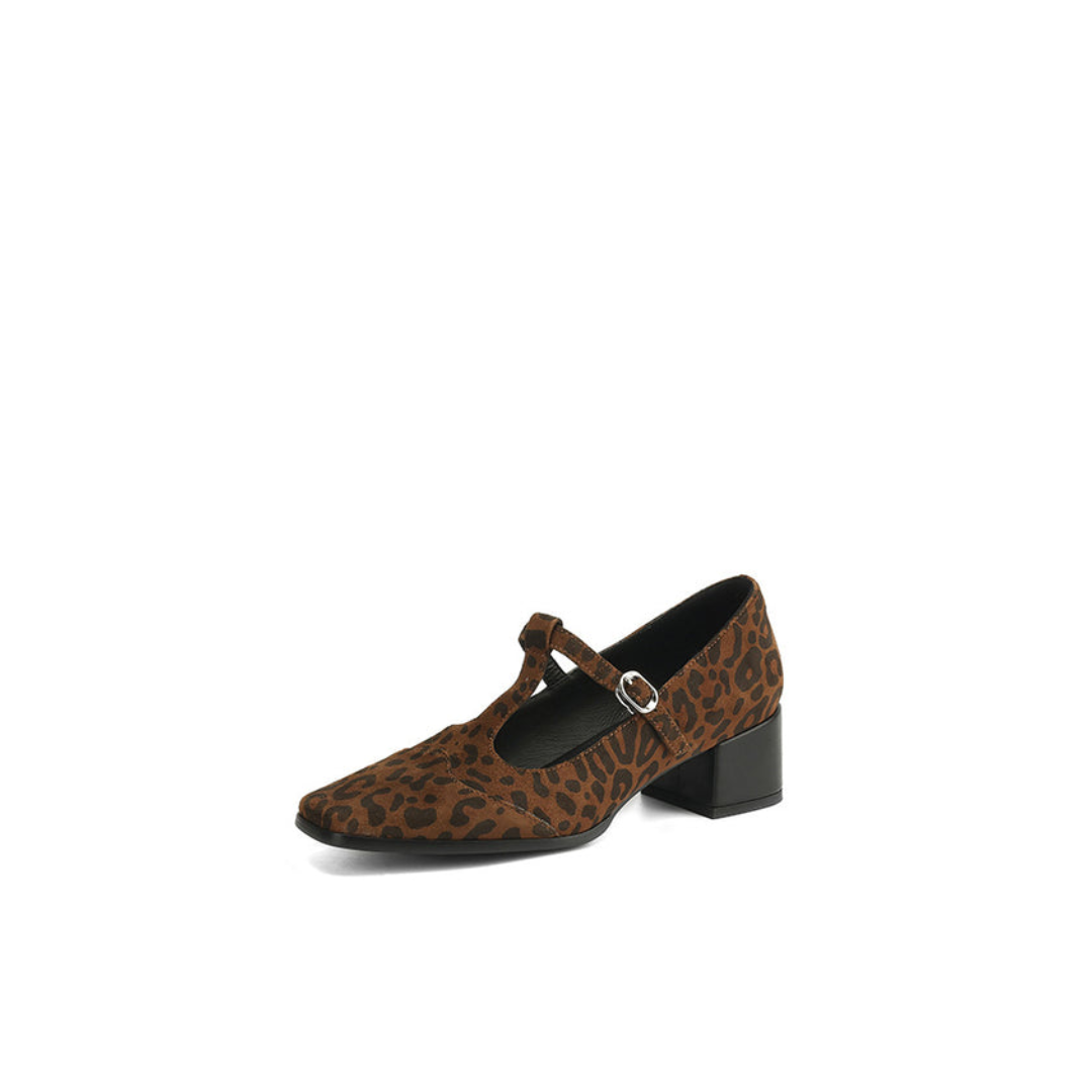 Leopard Print Mary Jane with Block Heel