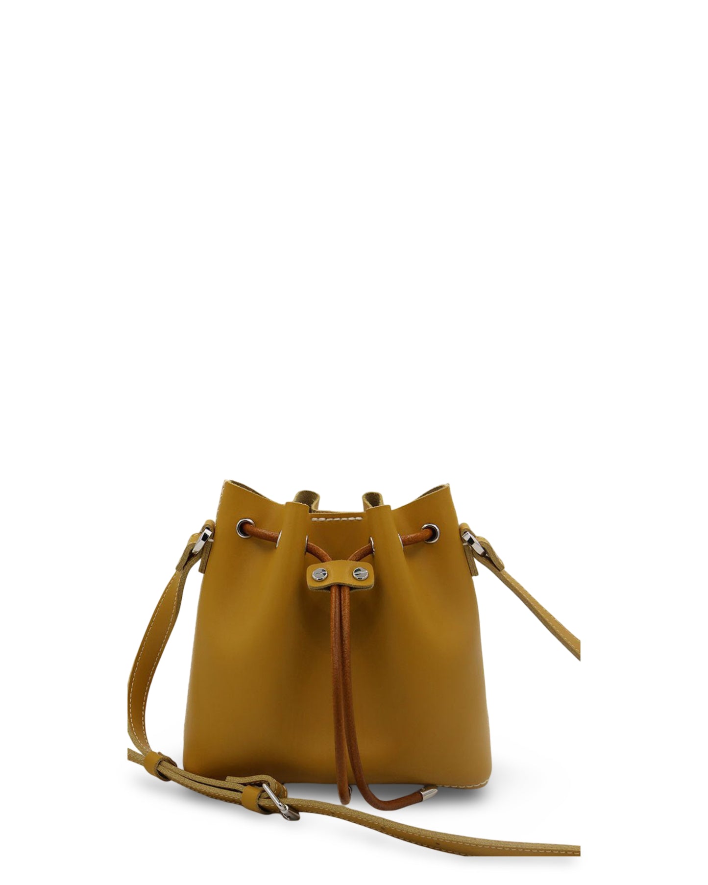 Leather Hand-stitched Bucket Bag