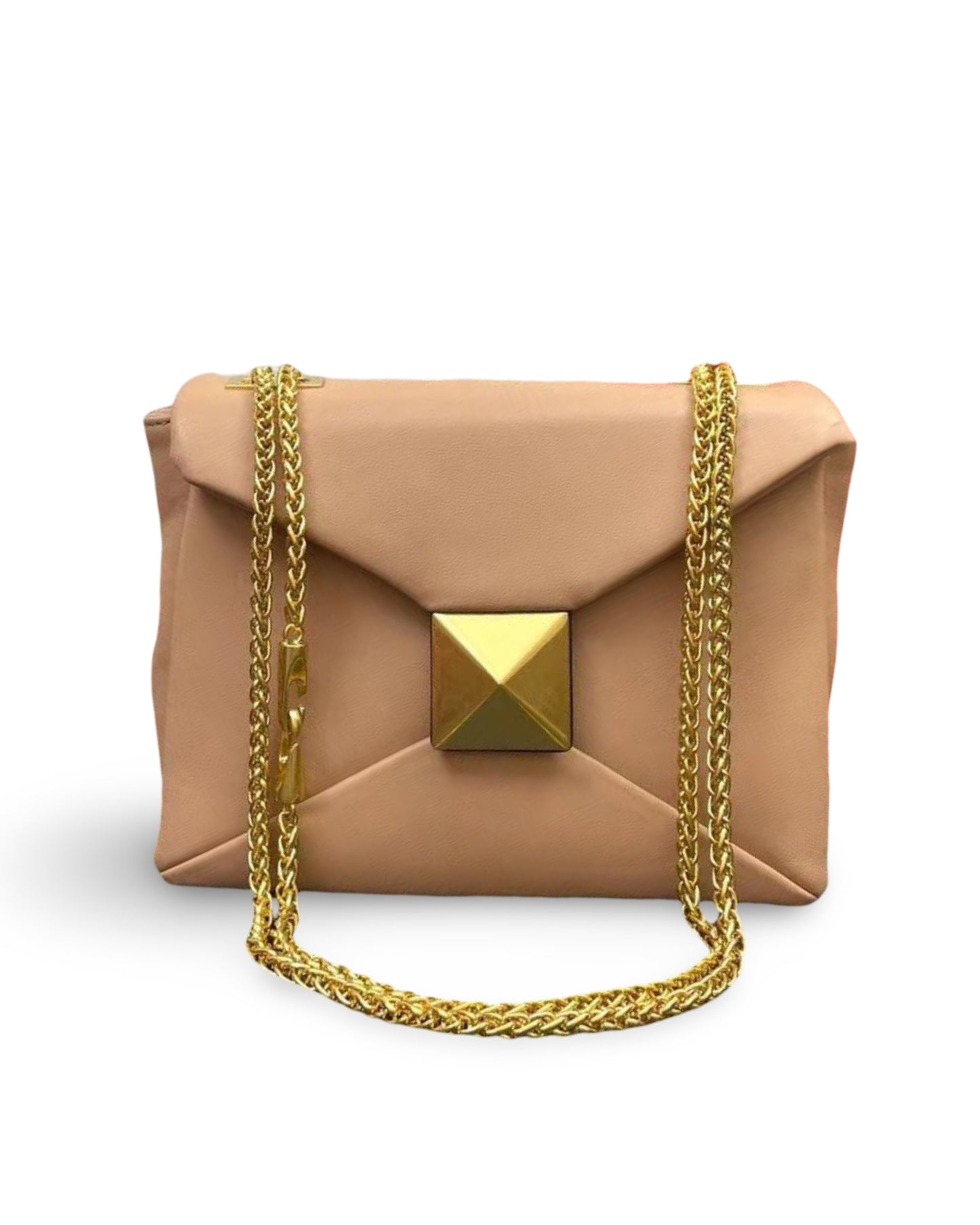 Women's Fashion All-match Retro Brass Large Rivet Chain Bag
