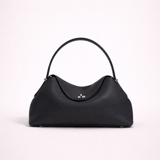 Structured First-Layer Leather Shoulder Bag