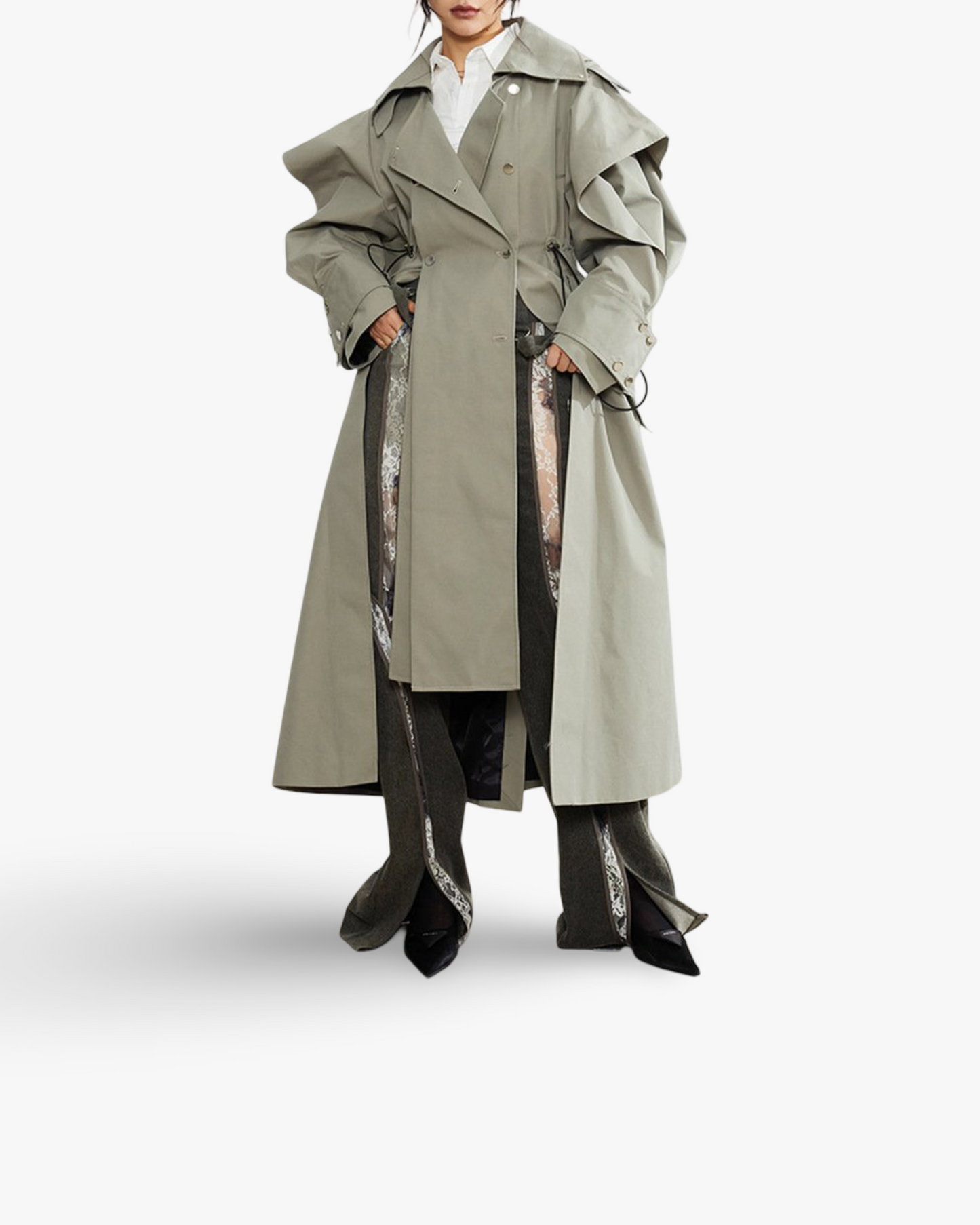Elastic And Waisted Profile Trench Coat Women's Autumn