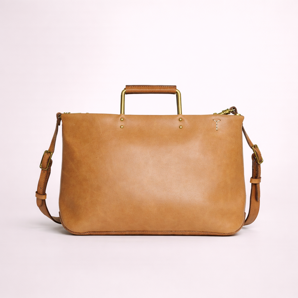 First-Layer Cowhide Structured Carry Tote