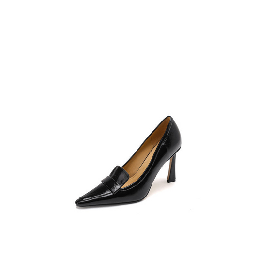Patent Leather Pointed Pump with Stabilized Slim Heel