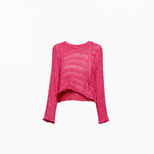 Rosewave Open-Knit Crop Top