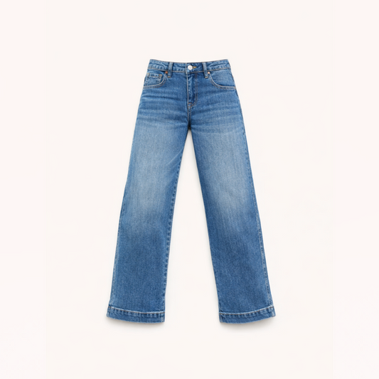 Structured Mid-Rise Straight Jeans