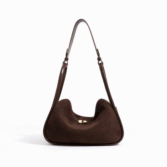 Compact Cowhide Hobo Shoulder Bag