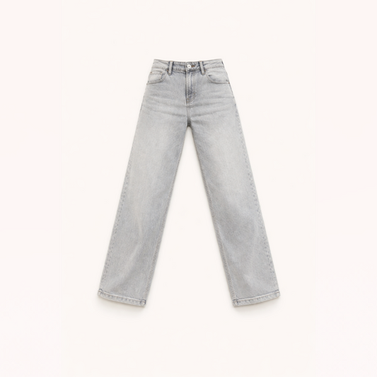 Stonewashed Grey Straight Jeans — Quiet Structure Edition