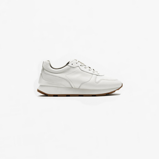 Clean Leather Daily Sneaker with Cushioned Midsole and Rubber Grip Base