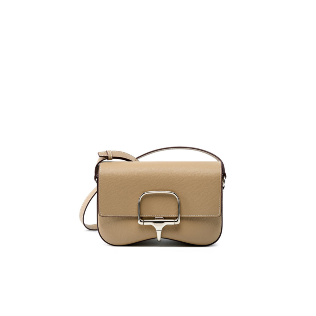 Structured Frame Cowhide Crossbody Bag