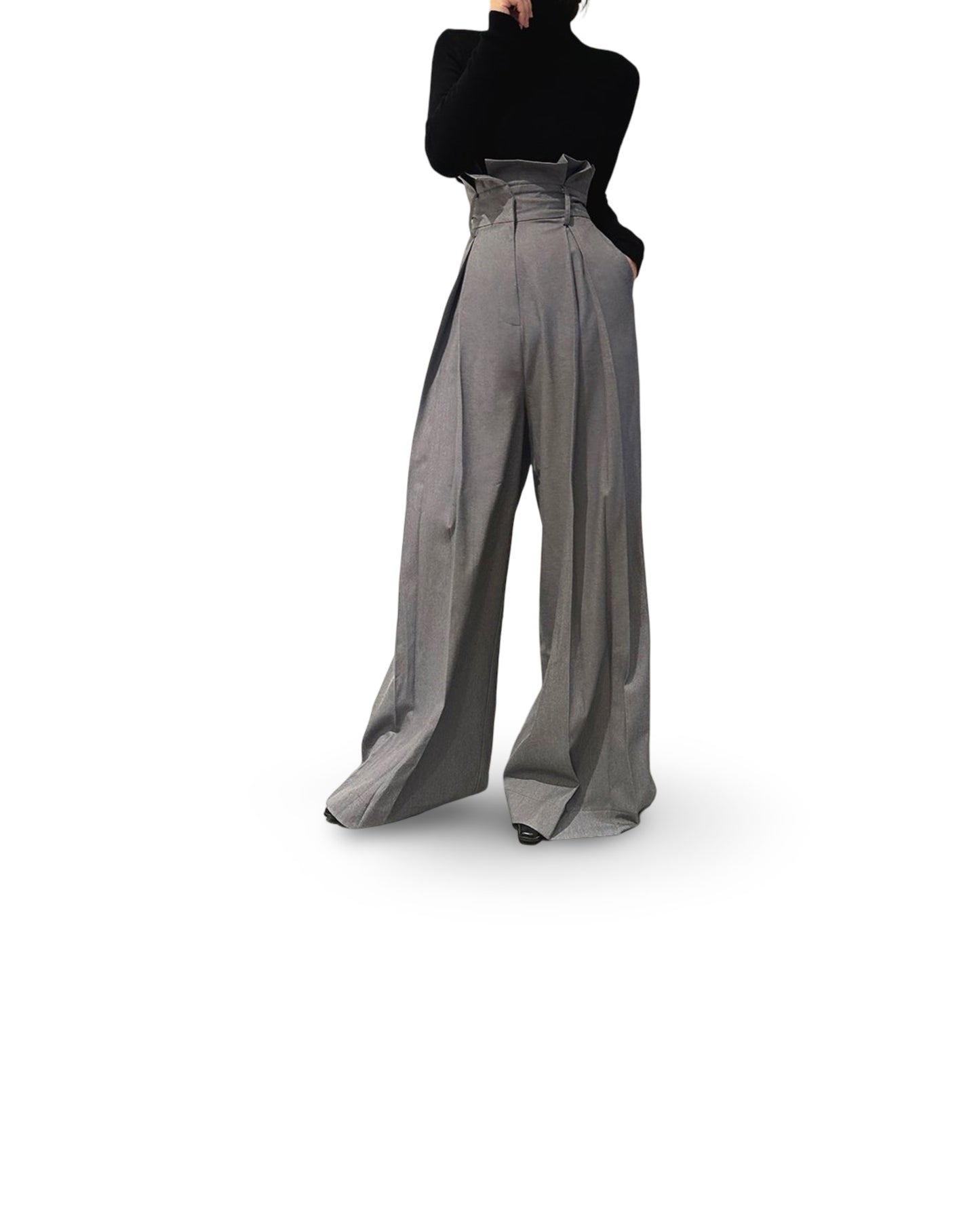 Four Seasons Design High Waist Long Legs Loose Drooping Straight Wide Leg Suit Pants