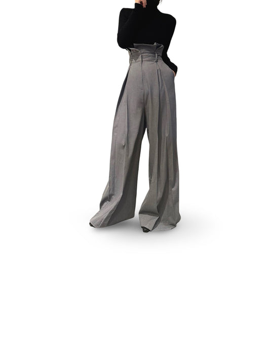 Four Seasons Design High Waist Long Legs Loose Drooping Straight Wide Leg Suit Pants
