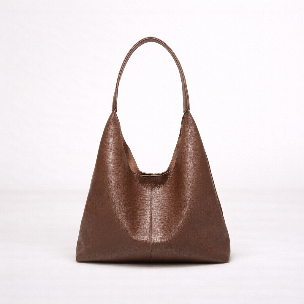 Soft-Form Leather Shoulder Bag with Natural Drape