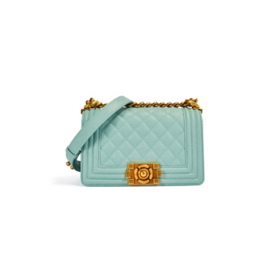 Quilted Flap Shoulder Bag in First-Layer Cowhide