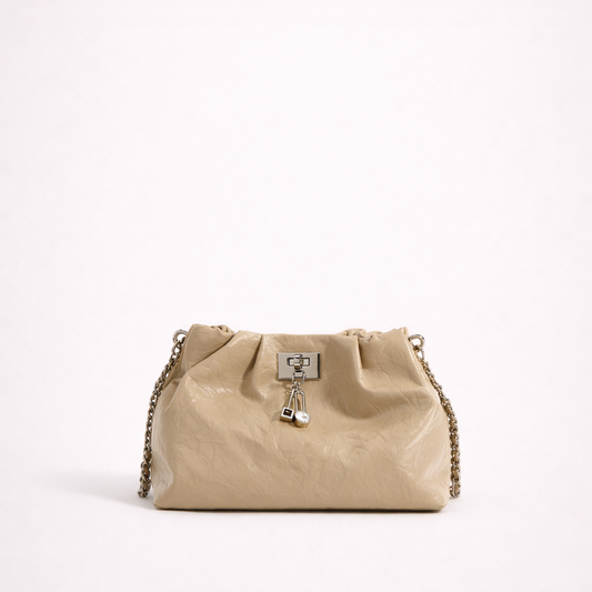 Soft-Form Leather Pouch with Chain Structure
