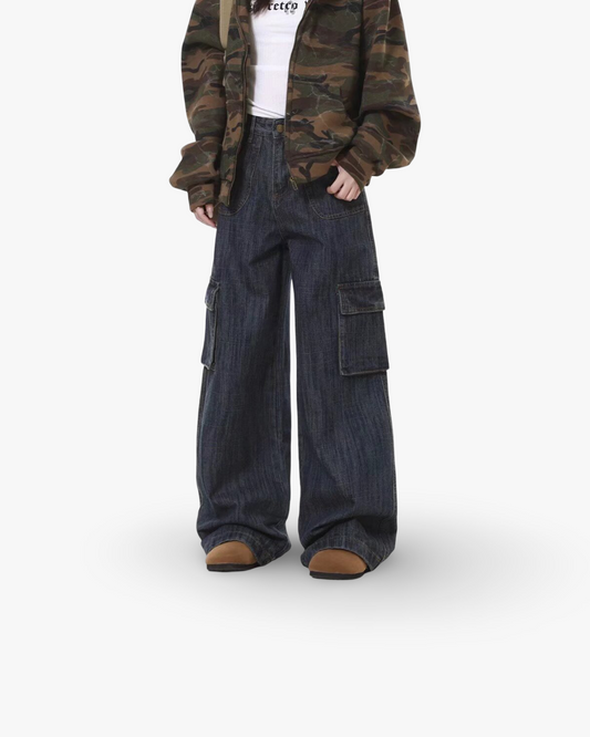 American Retro Loose Drooping Wide Leg Jeans