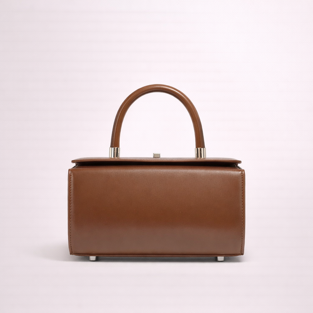 Structured Cowhide Top-Handle Bag