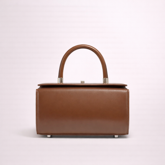 Structured Cowhide Top-Handle Bag