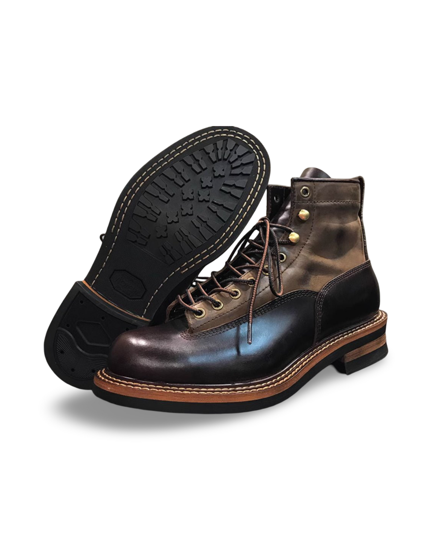 Retro Distressed Thick Bottom High-top Leather Boots