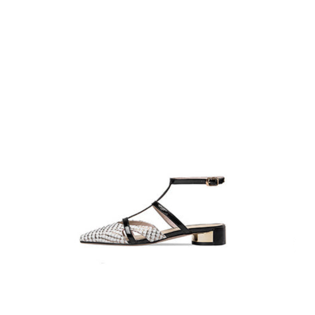 First Layer Cowhide T-Strap Low Heel — Precision Control Edition