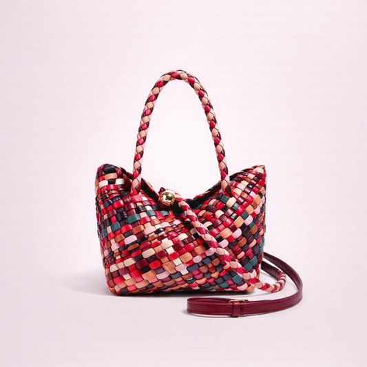 Handwoven Leather Carry Bag — Multitone Weave