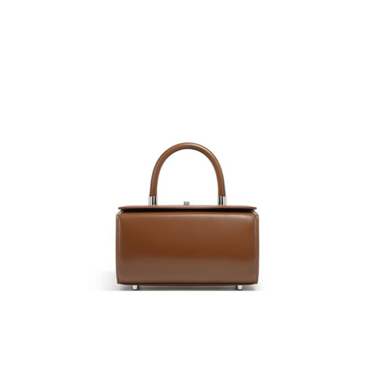 Structured Cowhide Top-Handle Bag