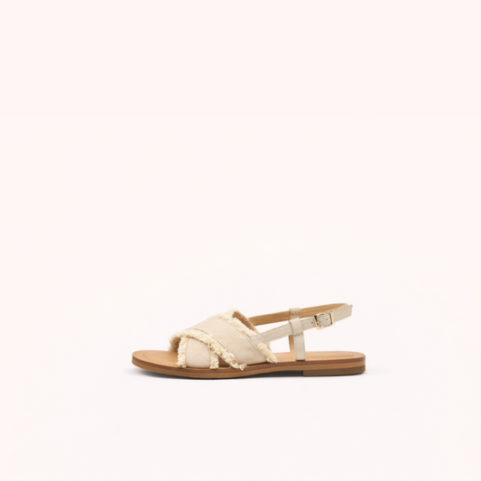Raw Strap Flat Sandal – Hand-Finished Natural Build