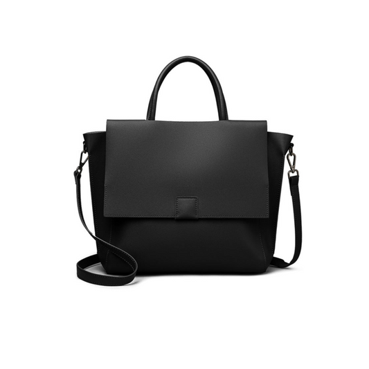 Structured Flap Tote in First-Layer Cowhide
