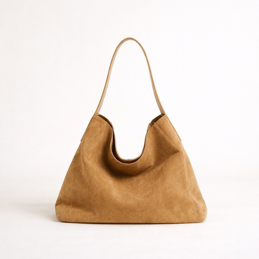 Soft-Form Shoulder Bag in Matte Cowhide —