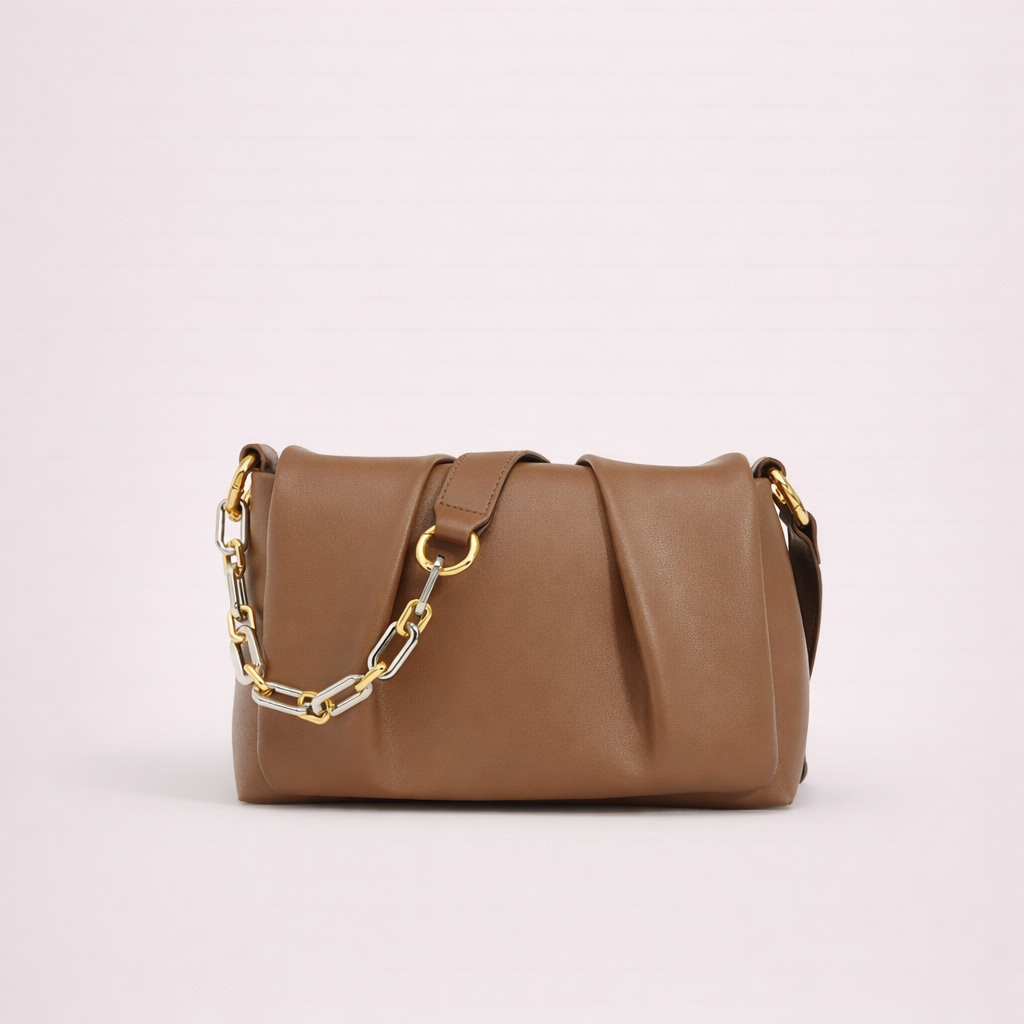 Structured Soft Leather Shoulder Bag