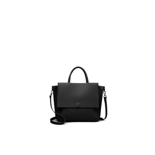 Structured Flap Tote in First-Layer Cowhide