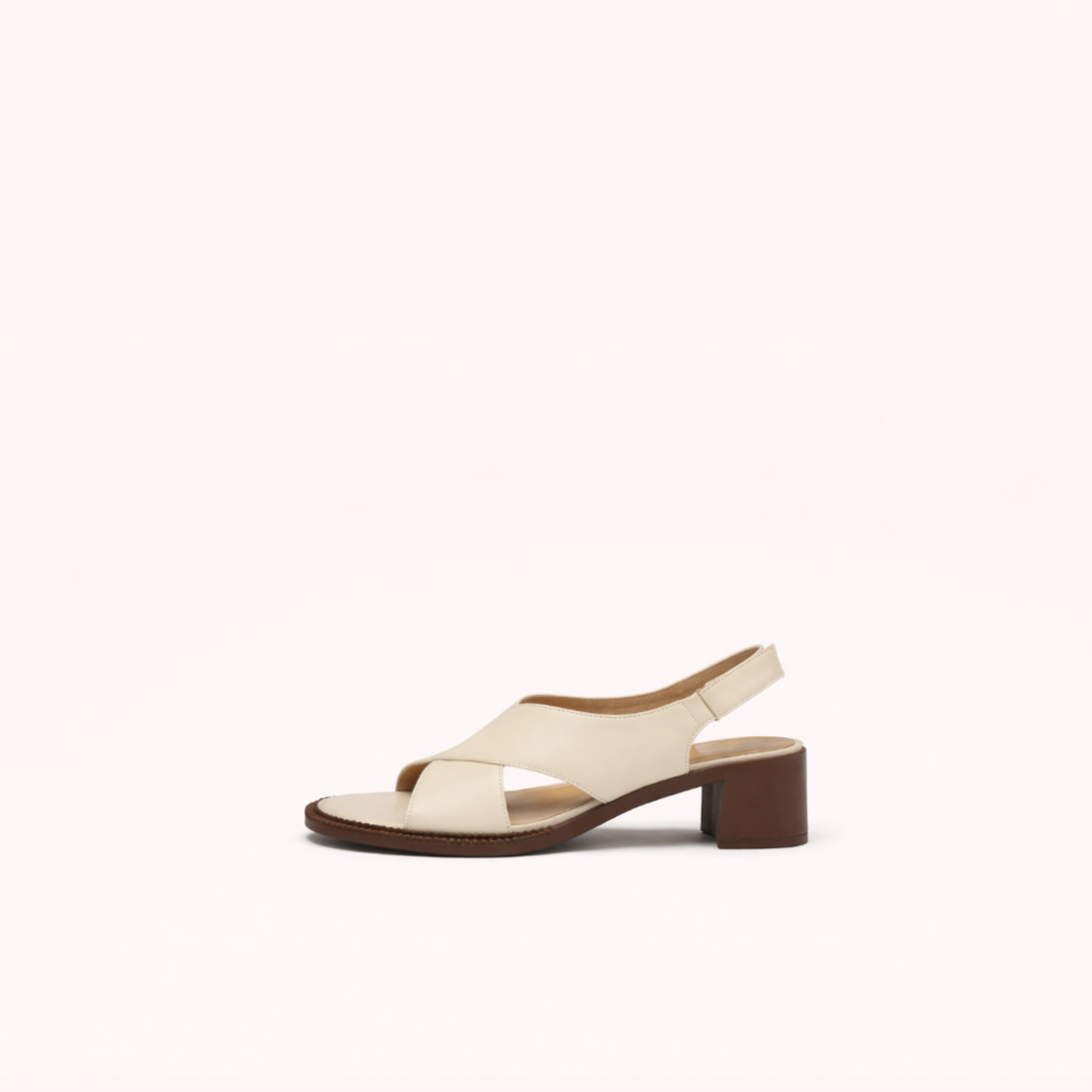 Soft-Structure Block Heel Sandal – Pigskin & Sheepskin