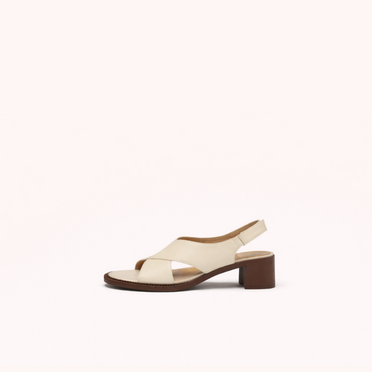 Soft-Structure Block Heel Sandal – Pigskin & Sheepskin