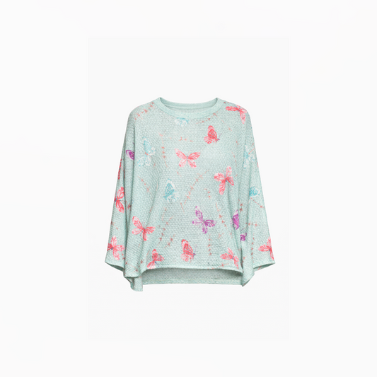 Butterfly Veil Textured Knit Top
