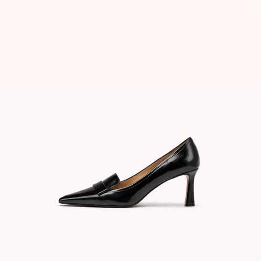 Patent Leather Pointed Pump with Stabilized Slim Heel