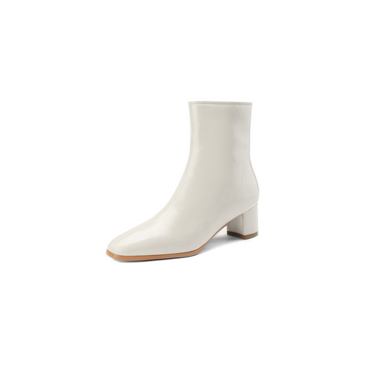 Polished Cowhide Leather Ankle Boot