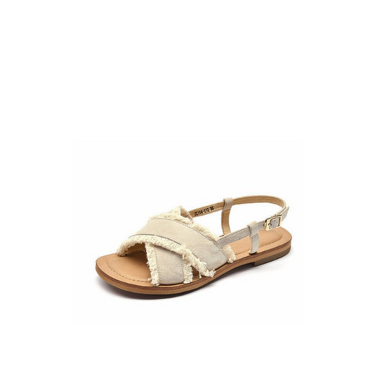 Raw Strap Flat Sandal – Hand-Finished Natural Build