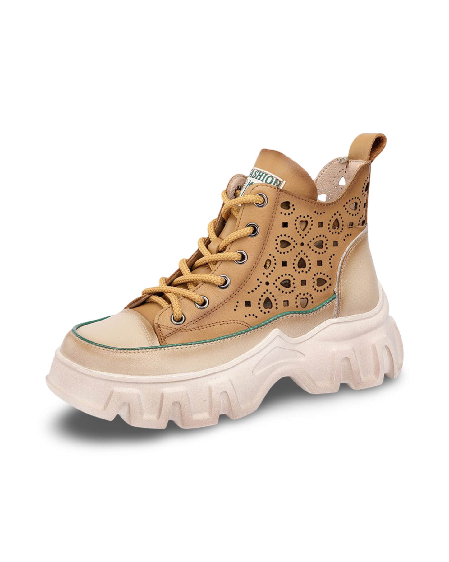 Hollow Single Toe Layer Leather Lace-up Ankle Boots