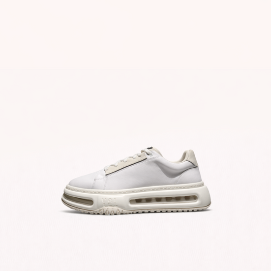 Leather Upper Sneaker with Exposed Air Midsole and Raised Platform