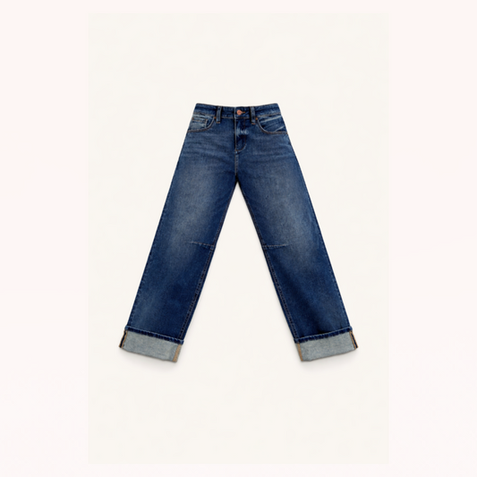 Cuffed Straight-Leg Jeans — Quiet Authority