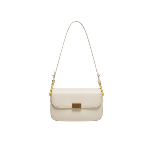 Structured Flap Shoulder Bag in Two-Layer Cowhide