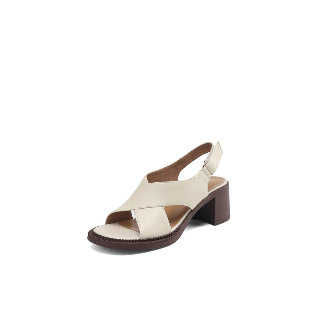 Soft-Structure Block Heel Sandal – Pigskin & Sheepskin