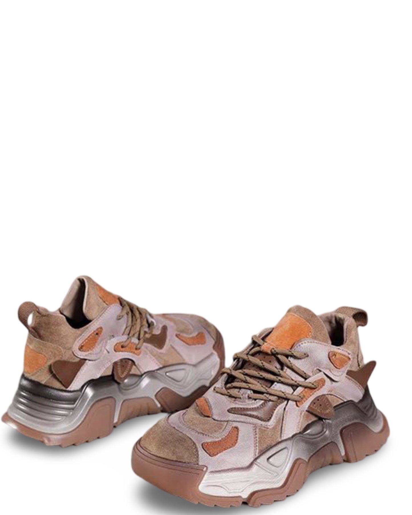 Women's Trendy Vintage Leather Thick Sole Travel Shoes