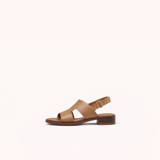 Minimal Block-Heel Sandal – Pigskin & Sheepskin