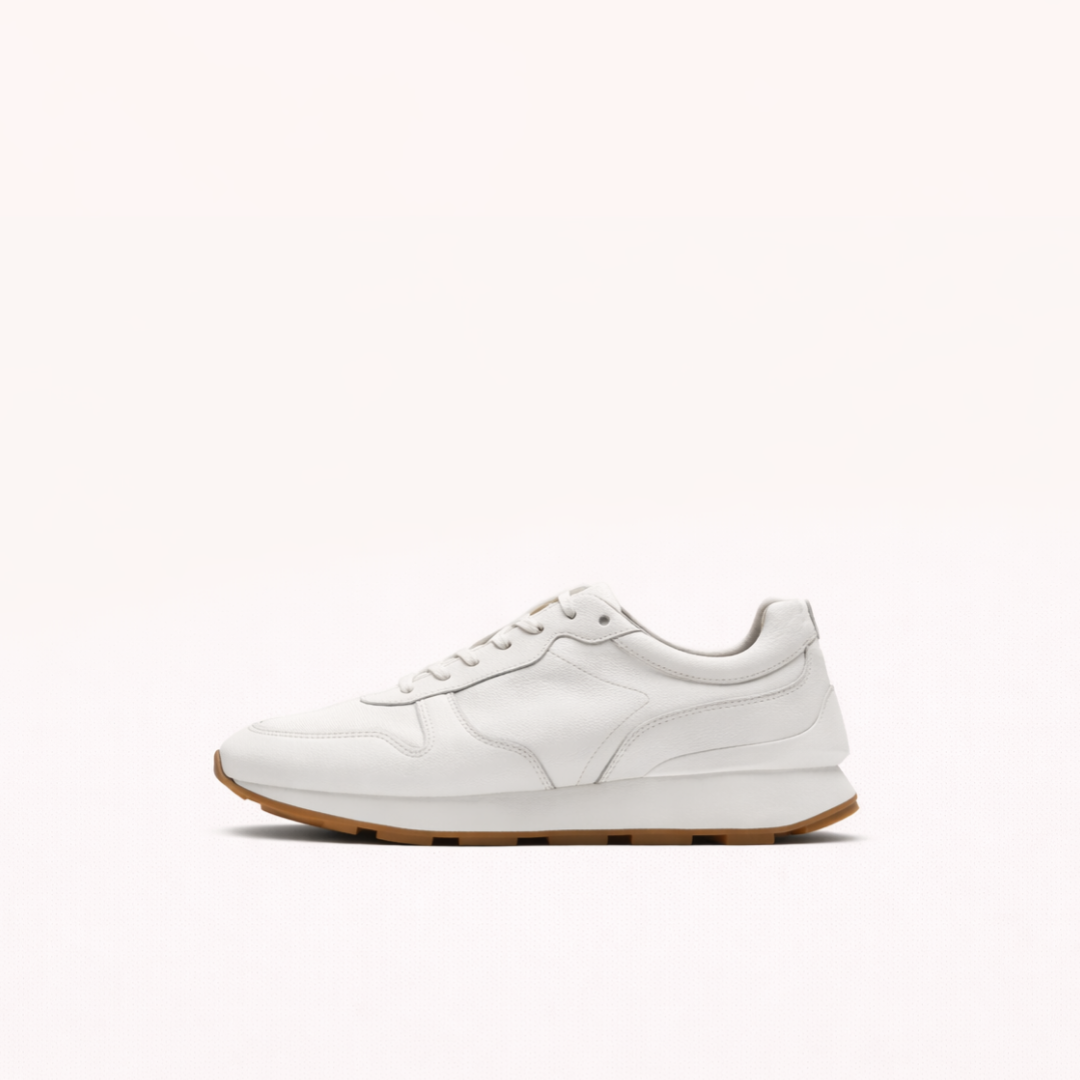 Clean Leather Daily Sneaker with Cushioned Midsole and Rubber Grip Base