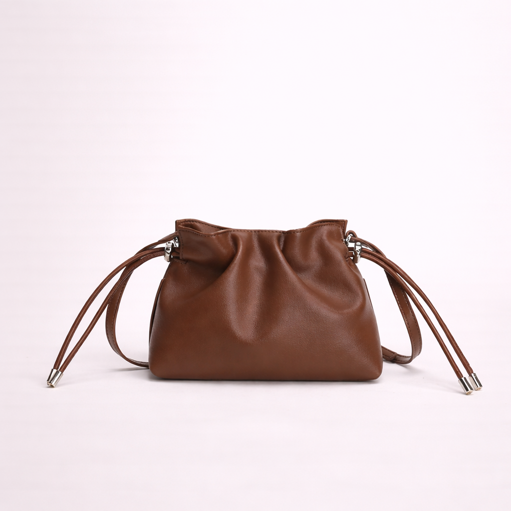 Soft-Form Cowhide Drawstring Crossbody